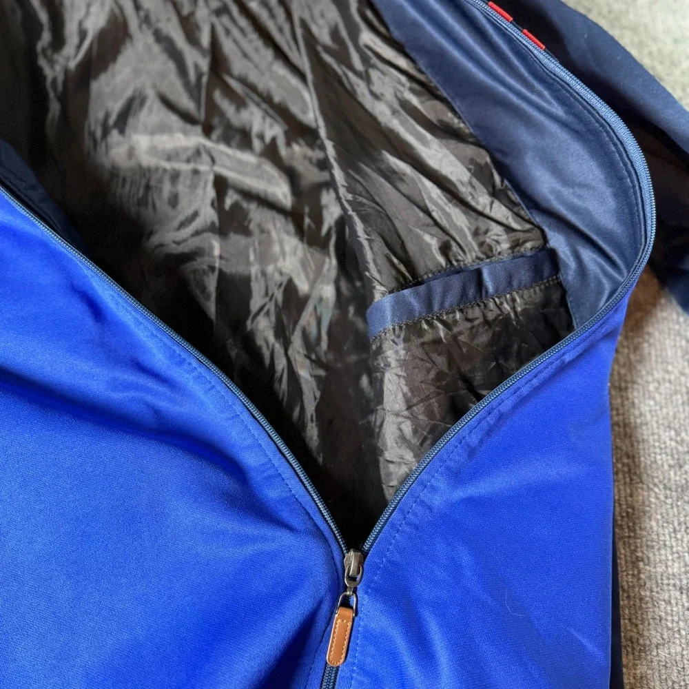 Mens 3XL Blue Red Track Jacket Athletic‎ Full Zip Embroidered Patch Ted Lasso